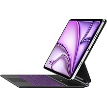 Magic Keyboard for iPad Air 13(M3 2025/M2 2024) &amp; iPad Pro 12.9(6th/5th/4th/3rd Gen), Slim Case with Keyboard, Lightweight Keyboard Case with Multi-Touch Trackpad, 7-Color Backlit,Black