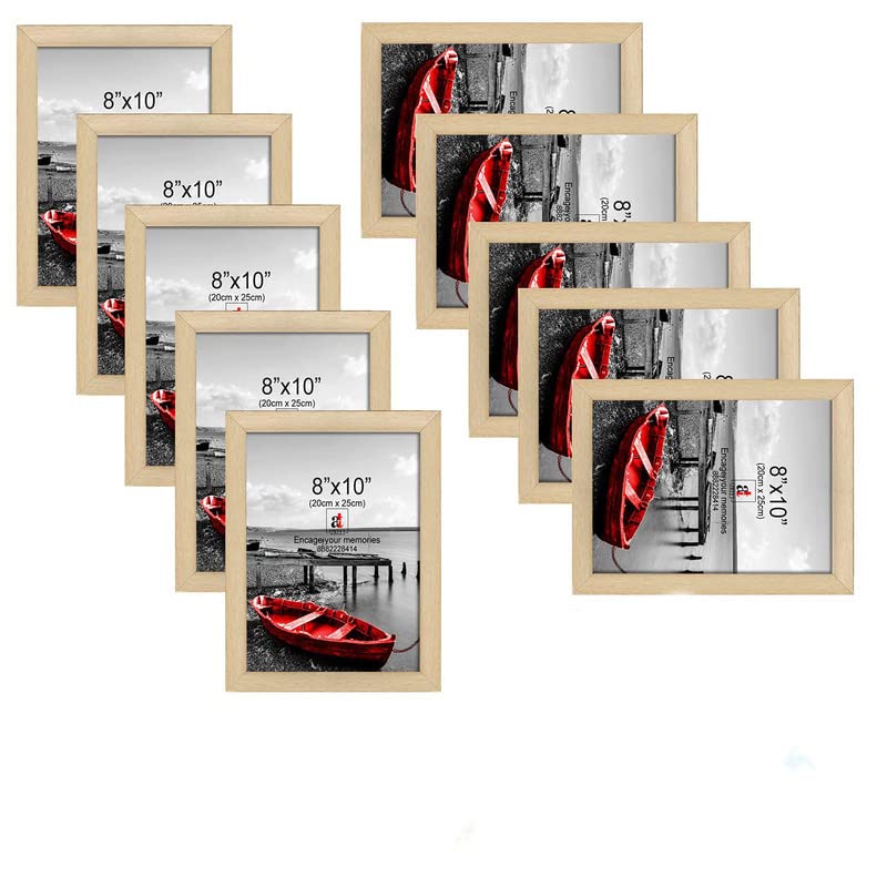 Art Street Set of 10 Individual Wall Photo Frame Pink 8x10 Inches, Picture Frames for Home and Office decoration.