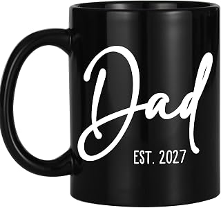 Breezy Valley Dad EST 2027 Coffee Mug, Gift for New Father, Pregnancy Announcement Cup for First Time Dad