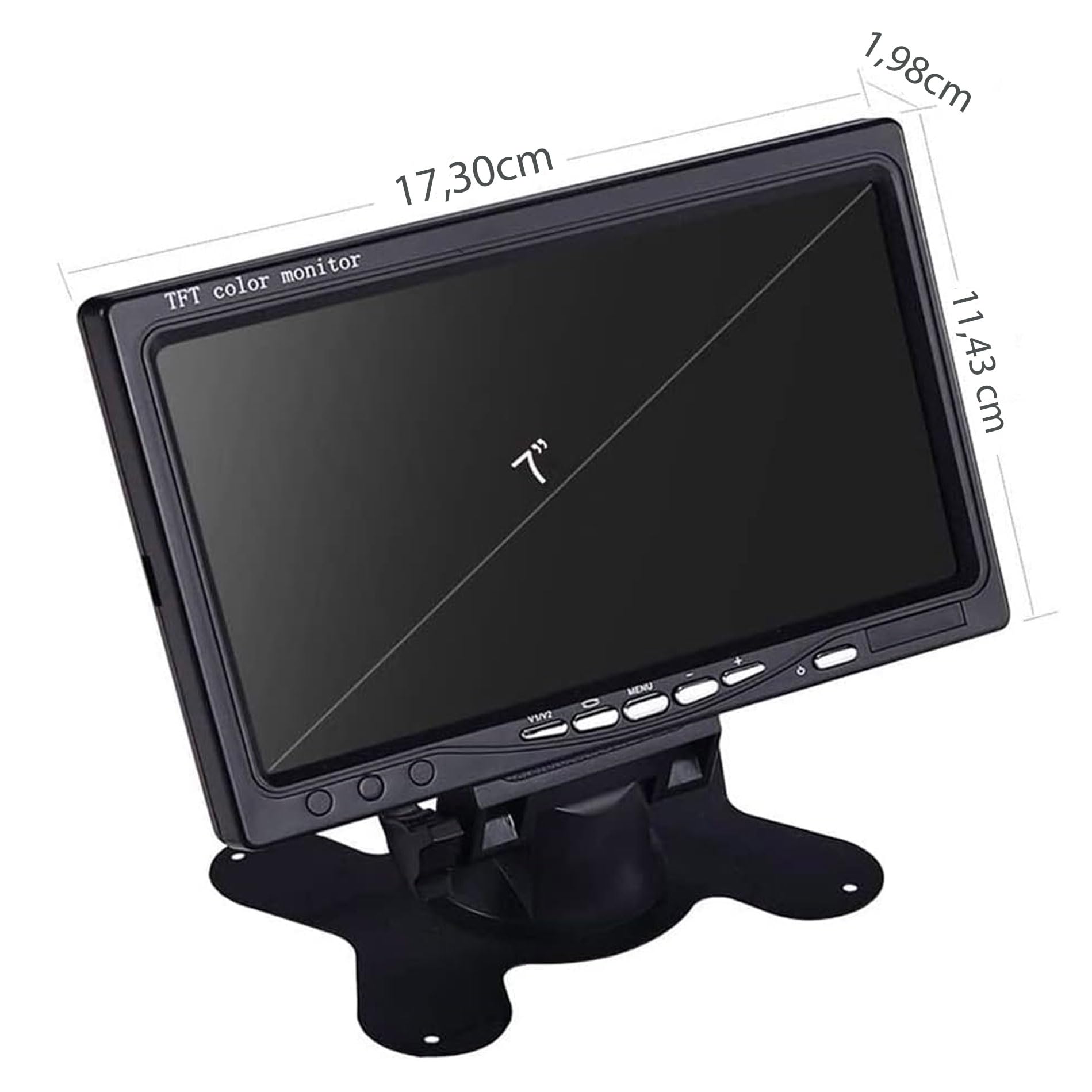 081 store - KIT VIDEOSORVEGLIANZA COMPLETO - TELECAMERA + MONITOR 7 POLLICI 2 CANALI + CAVO 20 METRI