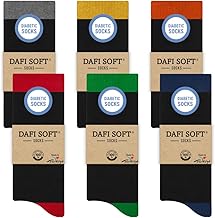Dafi soft 6 Pairs Men's Diabetic Socks, Cotton, Stretchy, Made in Turkey