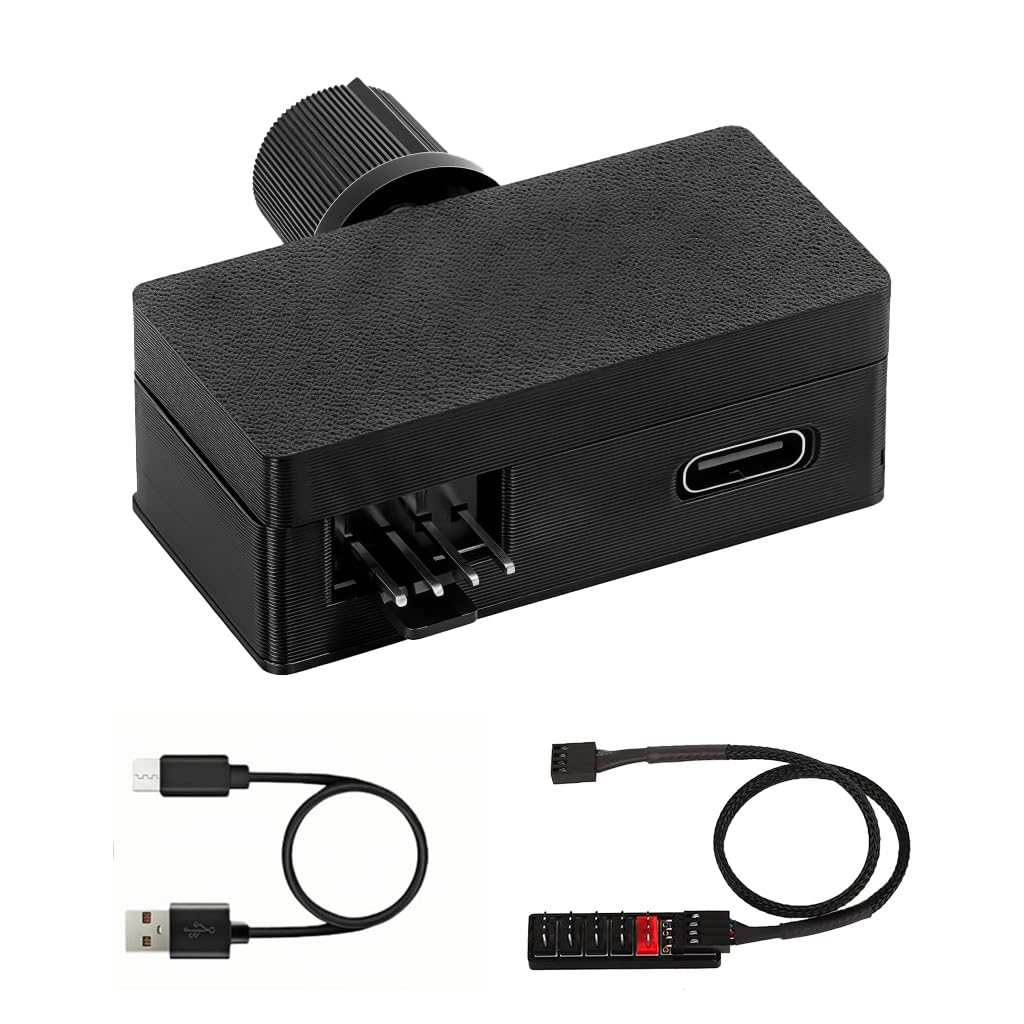 ZORBES® Mini PC PWM Fan Hub Controller with USB Type-C Power, Stepless Speed Adjustment 5V 4-Pin Addressable Splitter and 4-Pin Fan Hub, Multi-Port Cooling Adapter, 22x45x18.5mm-image-40