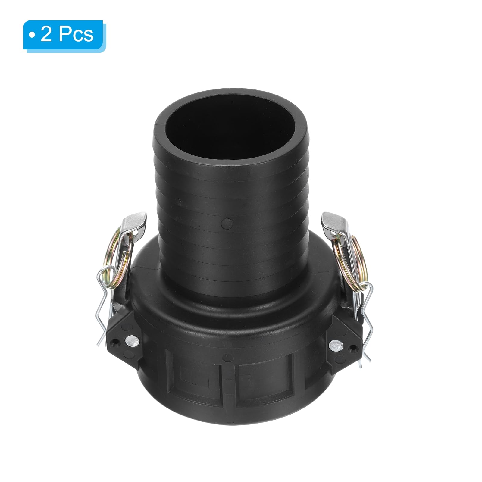PATIKIL Poly Cam Lock Fittings, 2 Pcs 3" Part C Male Adapter x Hose End Cam Groove Hose Fittings Polypropylene Cam Lock Fittings, Black - Image 3