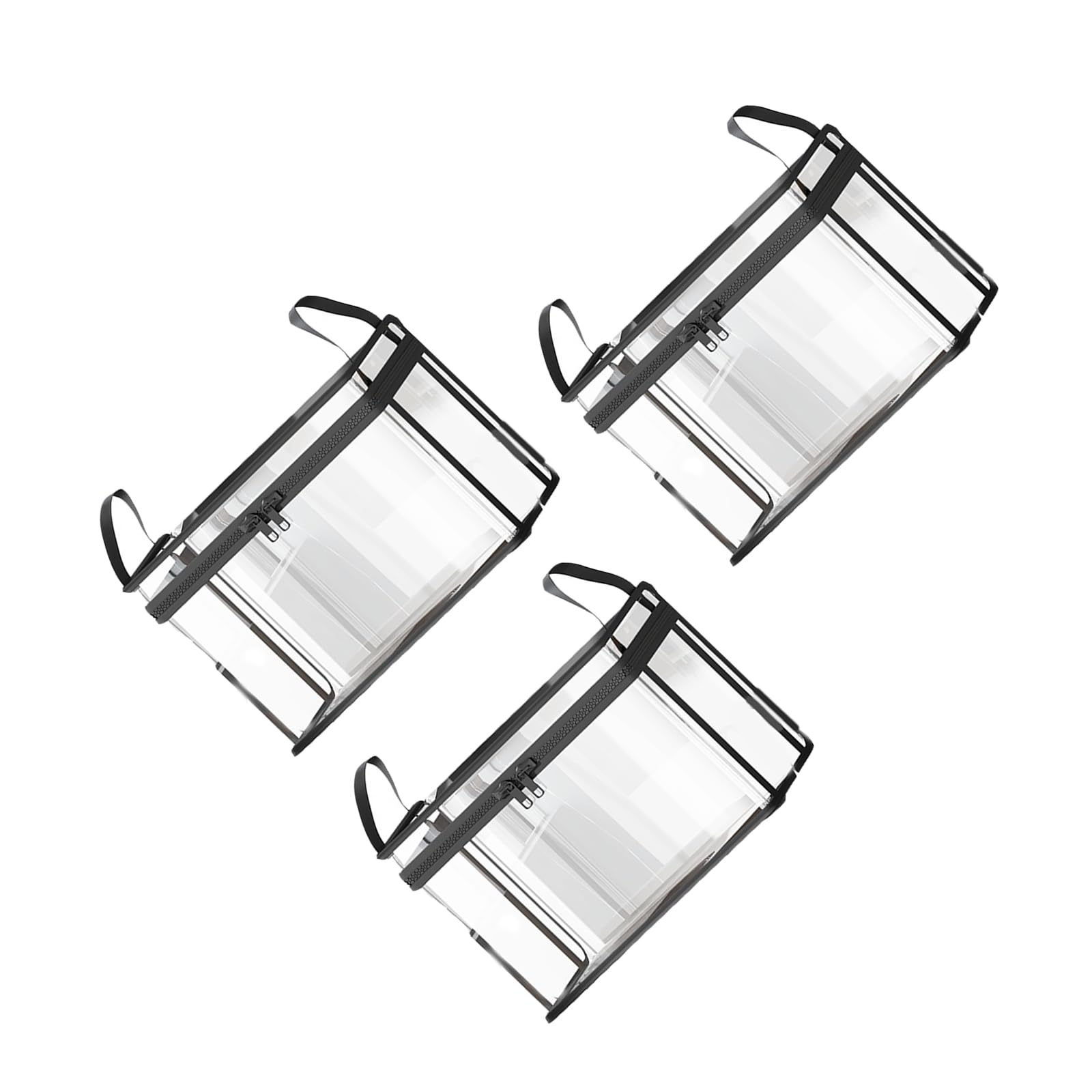 alloneslife Portable Book Organiser Waterproof Clear Book Storage Container with Top Opening and Handle for Notebook File Clear Storage Box