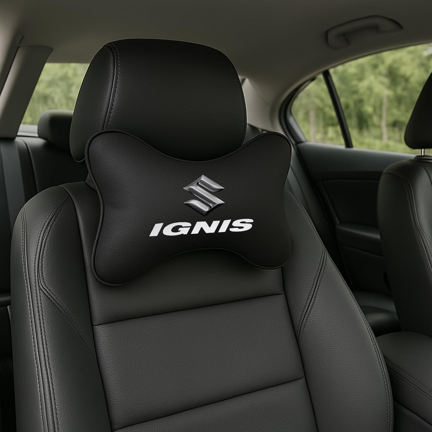 Zoom Trade Maruti Suzuki Ignis Car Headrest Neck Pillow – Neck Support Cushion for Driving | Soft Polyester, Ergonomic, Pain Relief, Travel Use | 26 x 18 cm (Black)-image-41