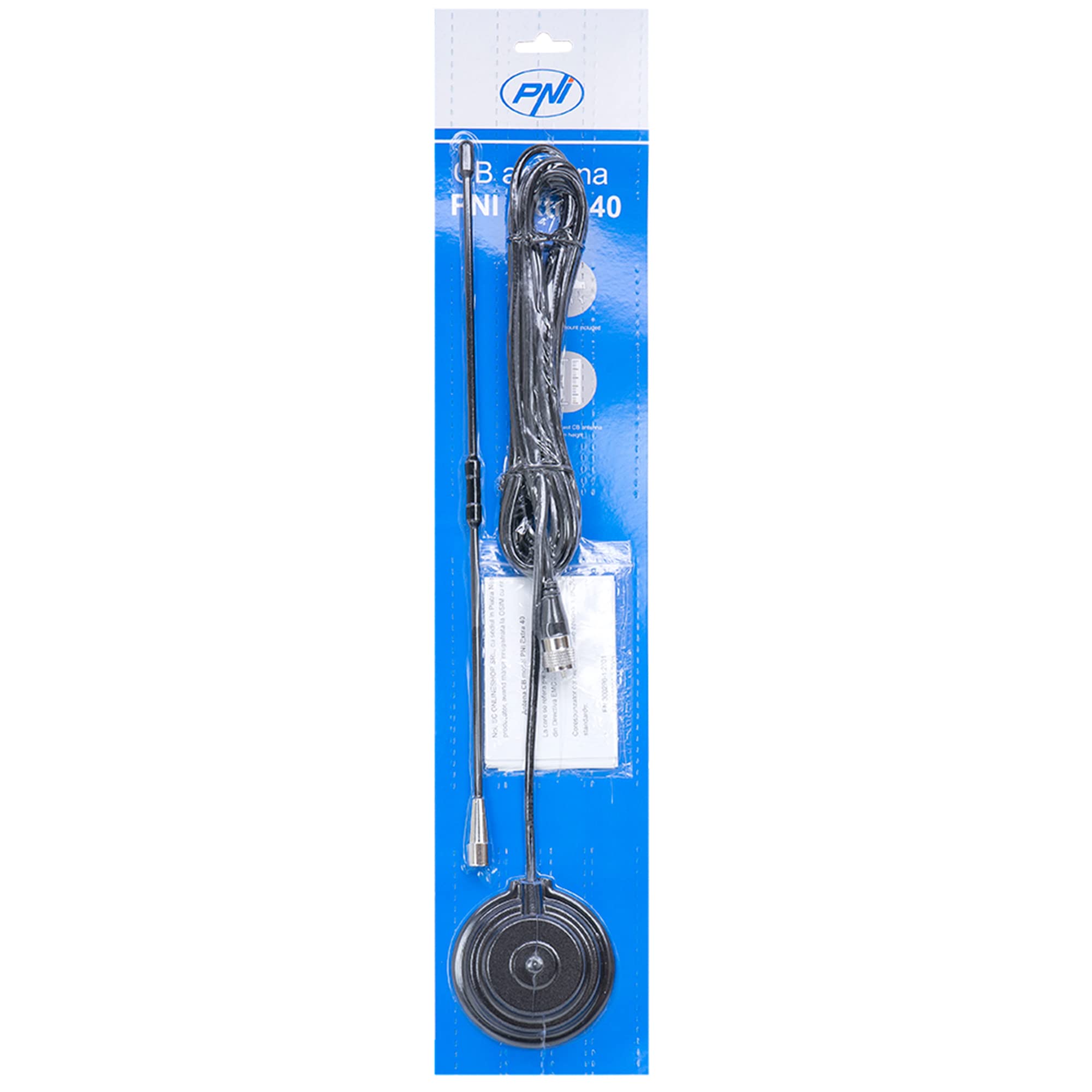 PNI Extra 40"SWR 1.0" uchwyt magnetyczny w zestawie, 45 cm czarny