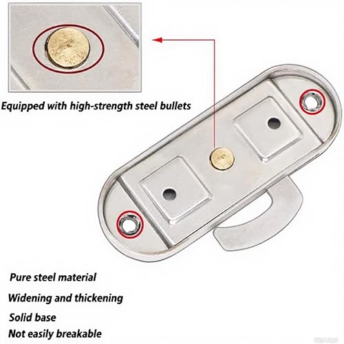 Miniatura 4 de Plata 90 grados de acero inoxidable resistente bloqueo cerradura cerradura cerrojo pestillo para empuje, correderas y puertas de granero