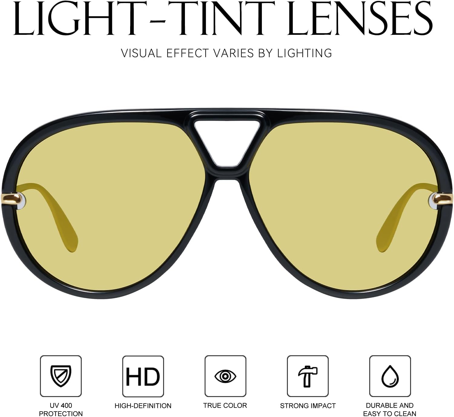 mosanana Trendy Oversized Aviator Sunglasses for Women Retro Style MS52478 - Image 2