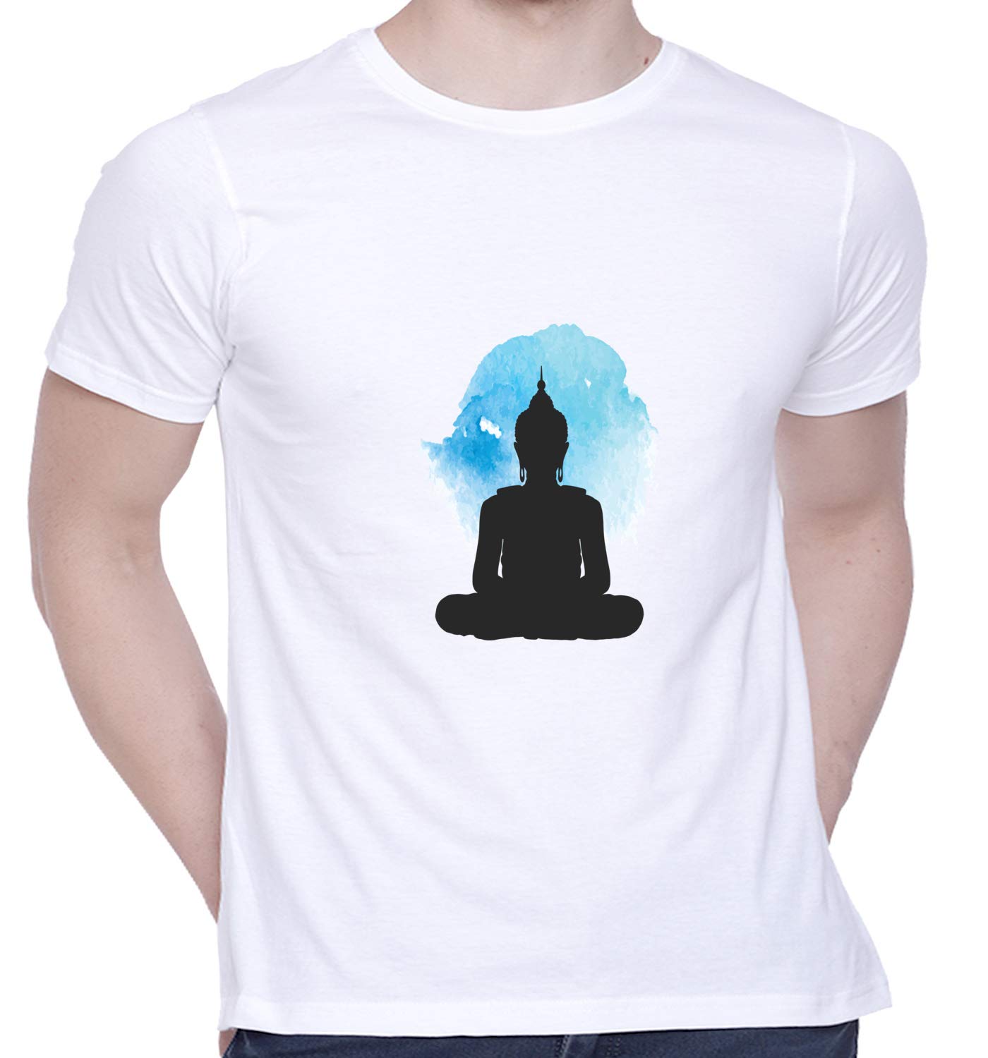 CreativiTGraphic Printed T-Shirt for Unisex Buddha Tshirt | Casual Half Sleeve Round Neck T-Shirt | 100% Cotton | D00254-11