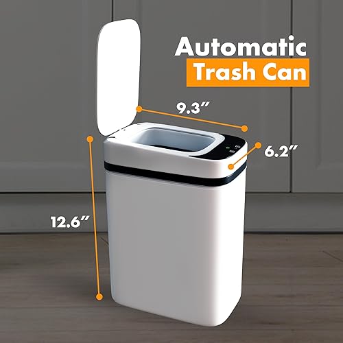 Miniatura 2 de Loasil-H - Bote de basura inteligente automático con sensor de movimiento, 3 galones, tapa antideslizante para baño, dormitorio, oficina y cocina