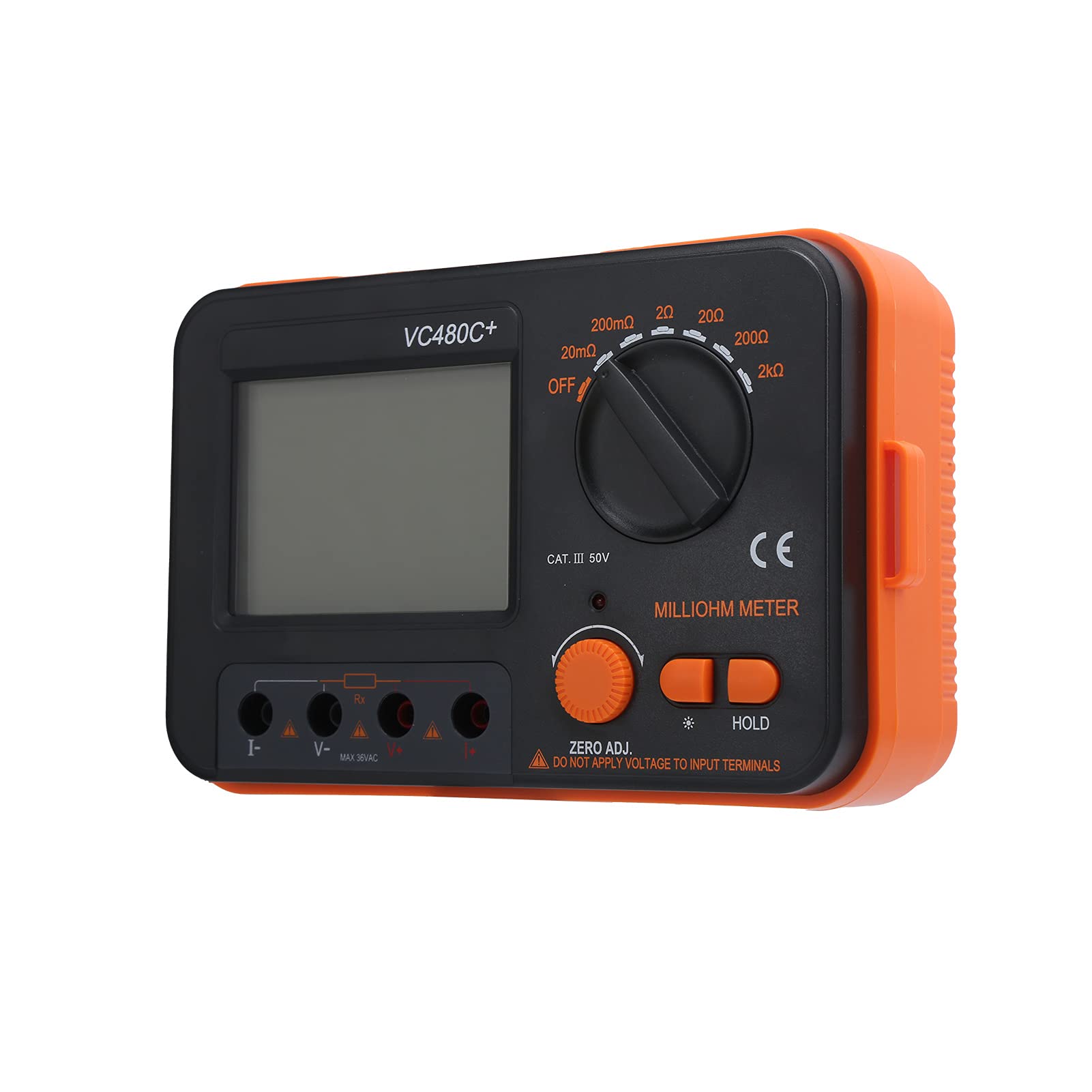 VC480C MILIOHMETER DIGITAL, Probador bajo de 4 Alambres con Pantalla LCD de Pantalla Grande, para Medición de CC 0.01MΩ a 2kΩ