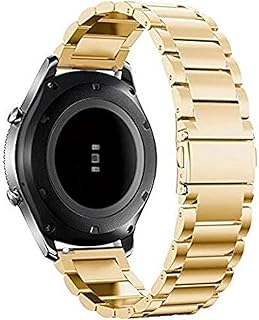 سوار ساعة جير اس 3 فرونتير او ساعة كلاسيك، سوار معصم بديل ستانلس ستيل من انفيلاند لساعة سامسونج، ذهبي