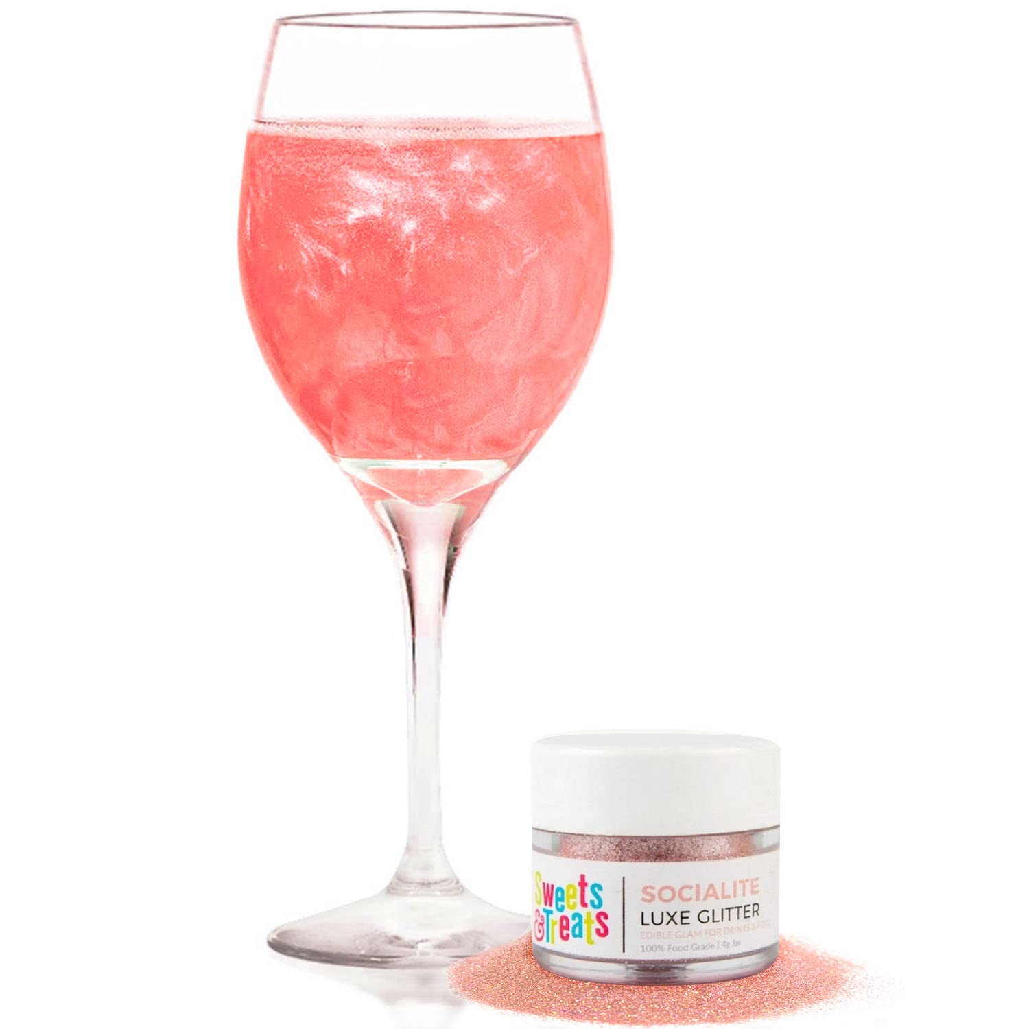 Bulk (20g) Rose Gold Edible Glitter for Drinks Edible Glitter for Cakes, Drink Glitter Brew Glitter Rose Gold Edible Glitter Cake Decorations Edible Rose Gold Glitter for Strawberries Cocktail Glitter