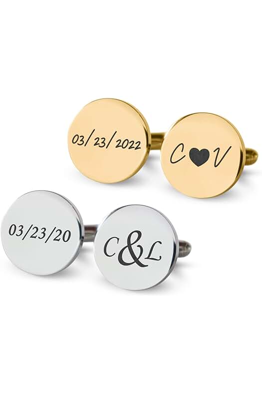 MIA·MIA Personalized cufflinks for men, custom engraved cufflinks...