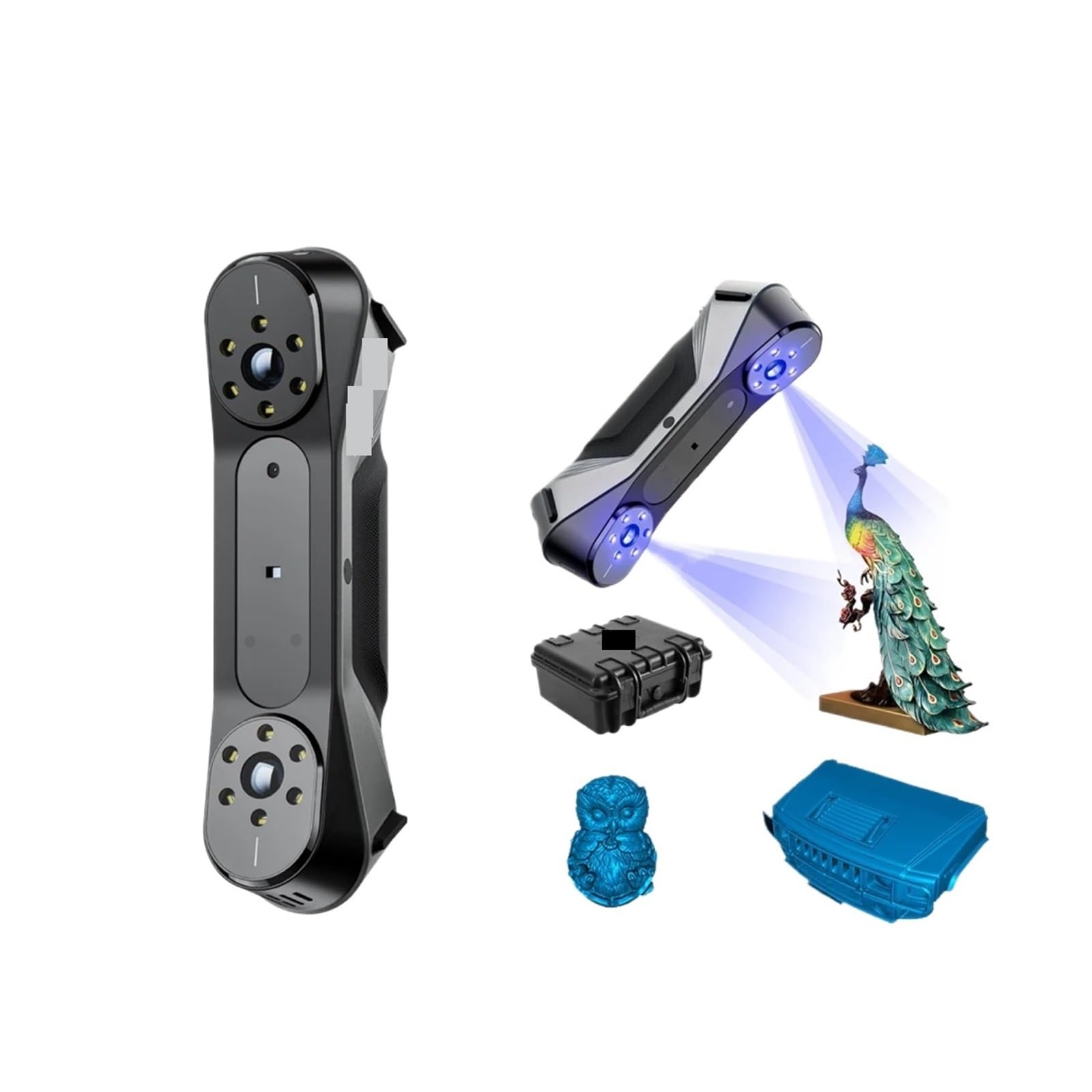 Scanner 3D CR-Scan Raptor Blue NIR Light 0,02 mm di precisione 60 FPS Anti-Shake Tracking a colori for stampa