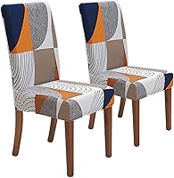 Vista 19 de SPRINGRICO Juego de 4 fundas para sillas de comedor, fundas elásticas para sillas de comedor, de elastano lavables, fundas para sillas Parsons