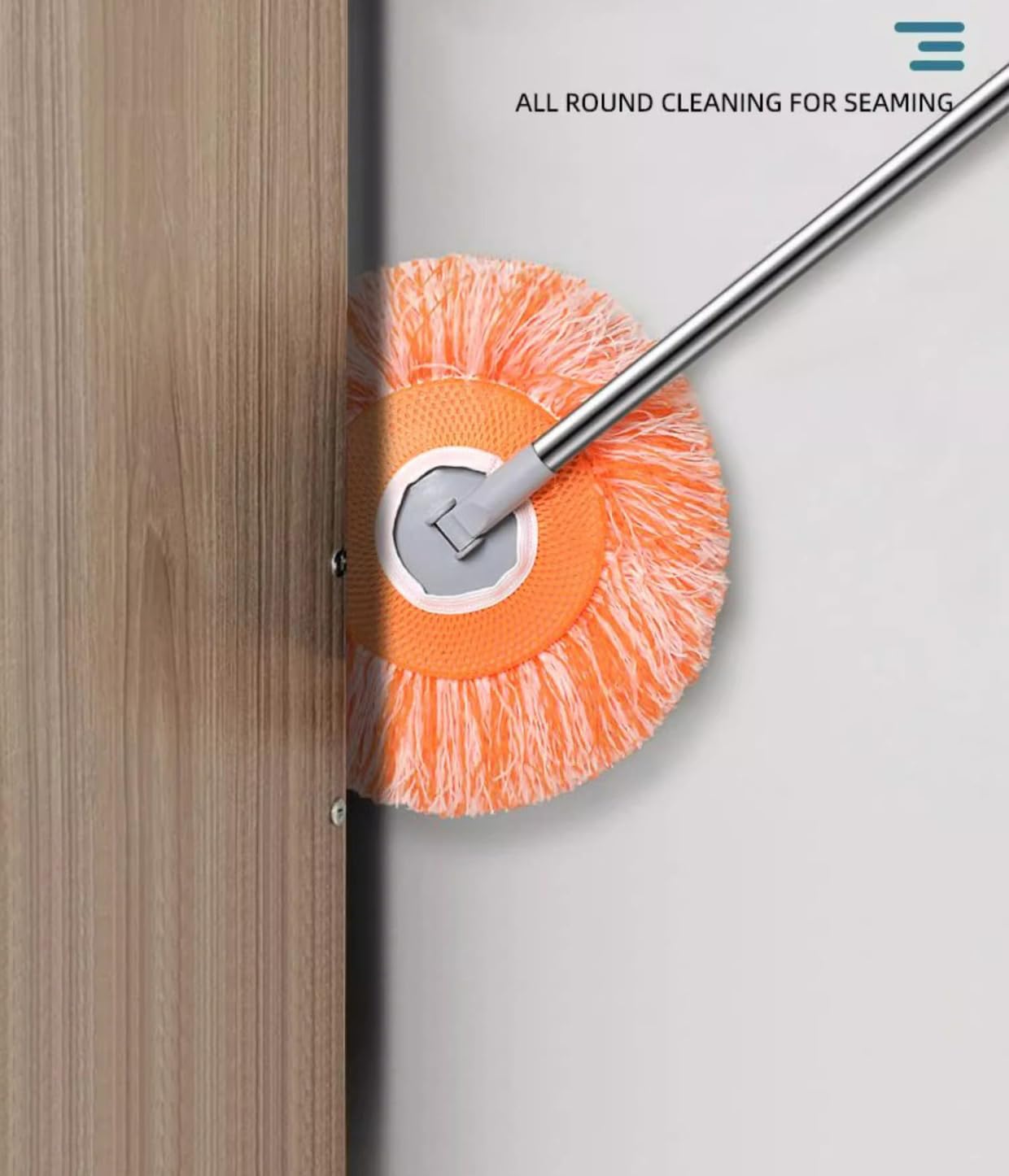 Mopa de pared giratoria de 360 grados, de microfibra de uso en seco y húmedo con 5 cabezales de fregona, 7.08 pulgadas