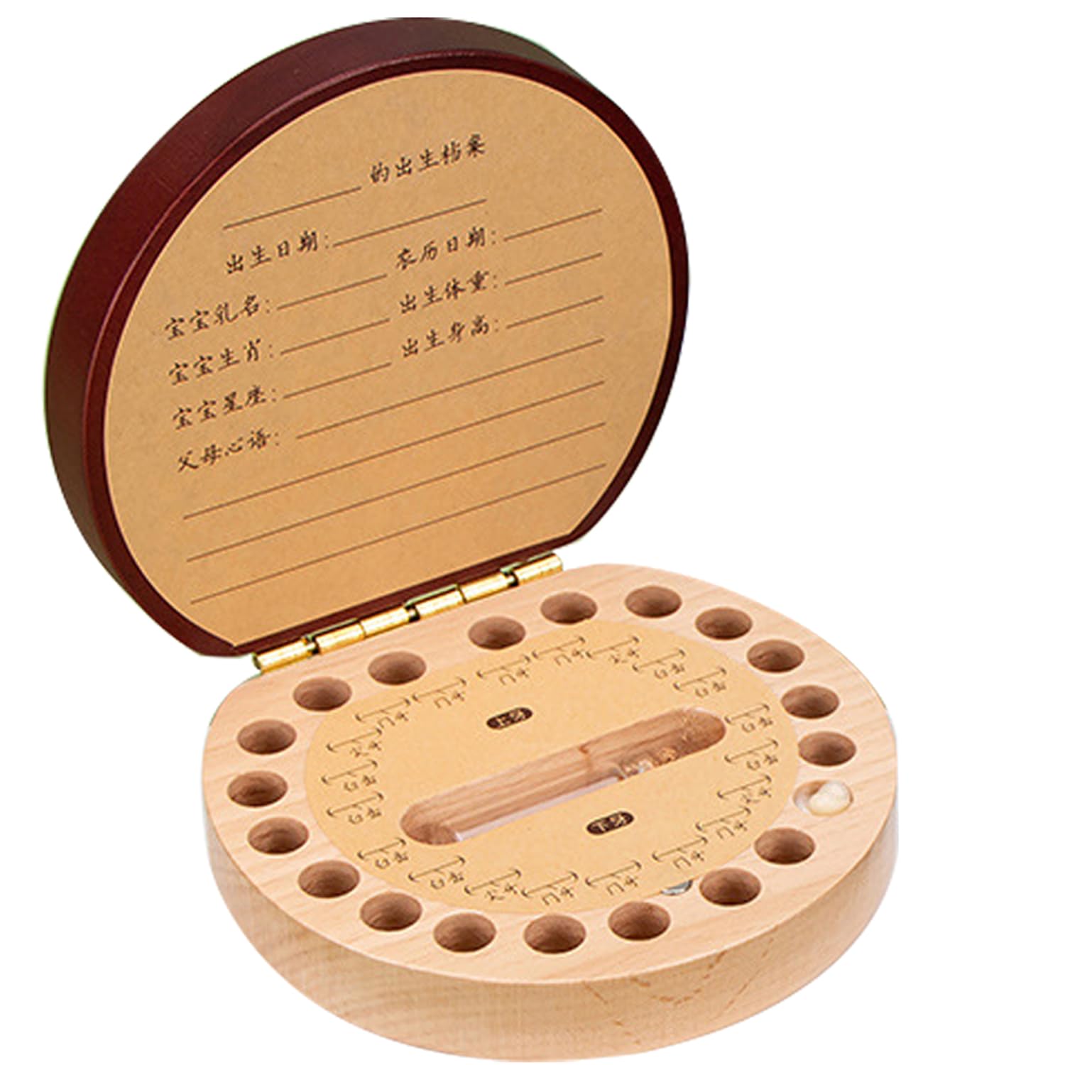 YUNYU Tooth Storage Box, Wooden Keepsake Storage for Baby's First Teeth, Umbilical Cord & Newborn Hair