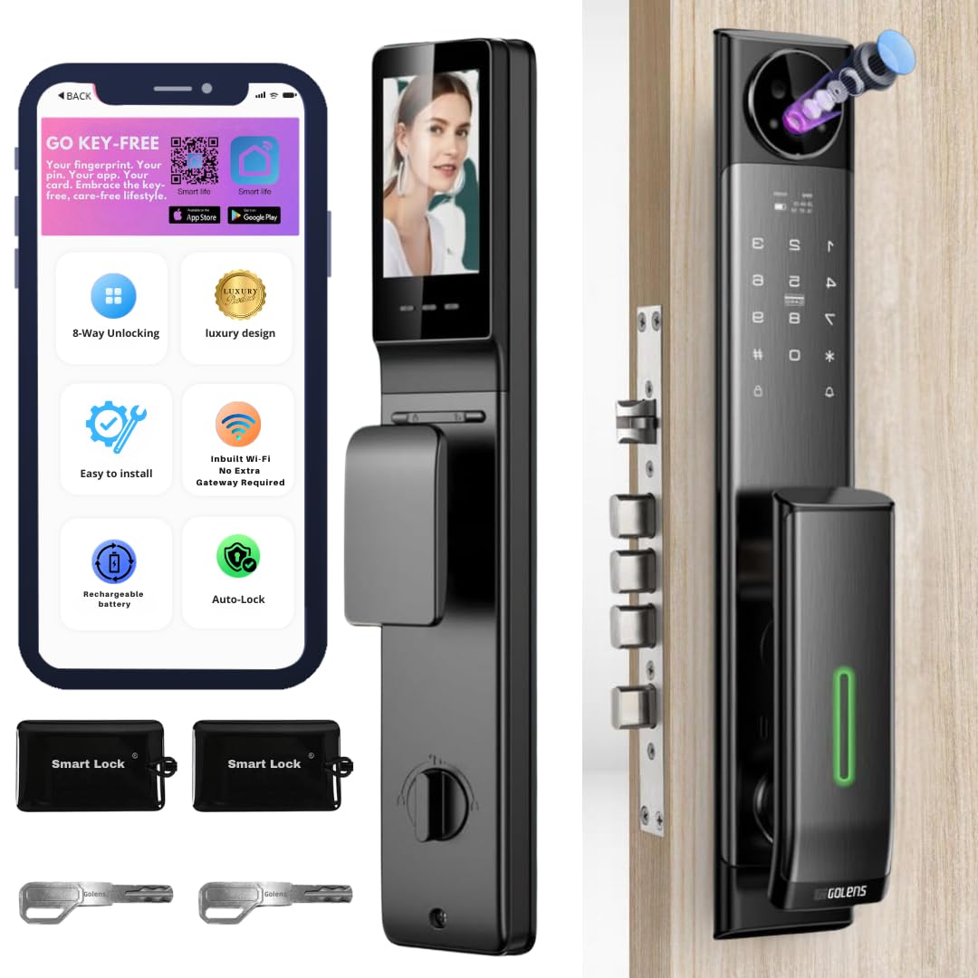 See full amazon price history chart for Golens X10 Luxury Smart Door Lock, Digital Door Lock 3D Face Recognition, On Mobile App Unlock & Audio Video Intercom,Wi-Fi Unlock, Fingerprint, RFID Card, PIN, Manual Keys (2Year Warranty) Golens X10 Luxury Smart Door Lock, Digital Door Lock 3D Face Recognition, On Mobile App Unlock & Audio Video Intercom,Wi-Fi Unlock, Fingerprint, RFID Card, PIN, Manual Keys (2Year Warranty) (B0CBNP6NSH) Amazon Price History, Amazon Price Tracker