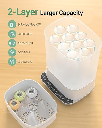 Miniatura 4 de Esterilizador para biberones esterilizador eléctrico y secadora de biberones desinfectante 6 en 1 para artículos de bebé todos los biberones y