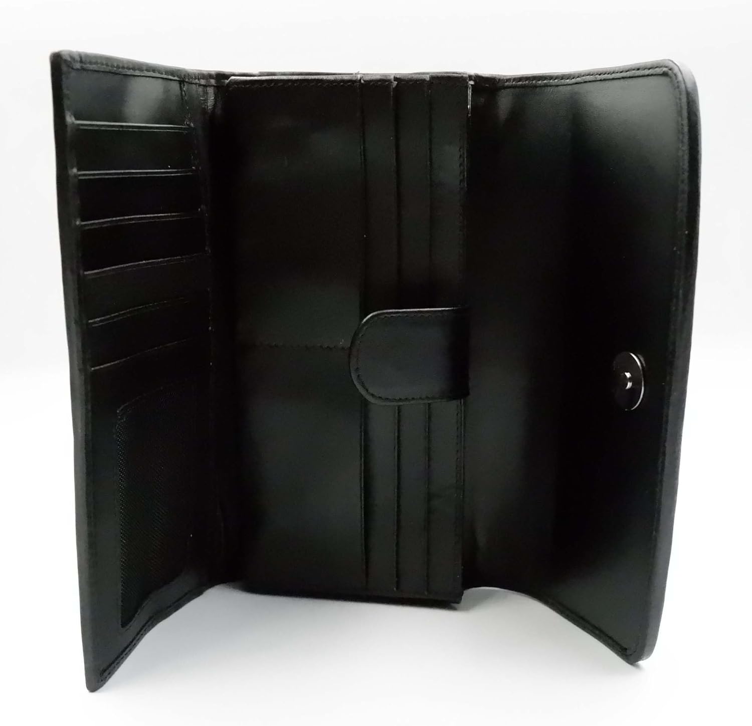 New Black Stingray Leather Skin Women Tri-fold Clutch Wallet Purse.