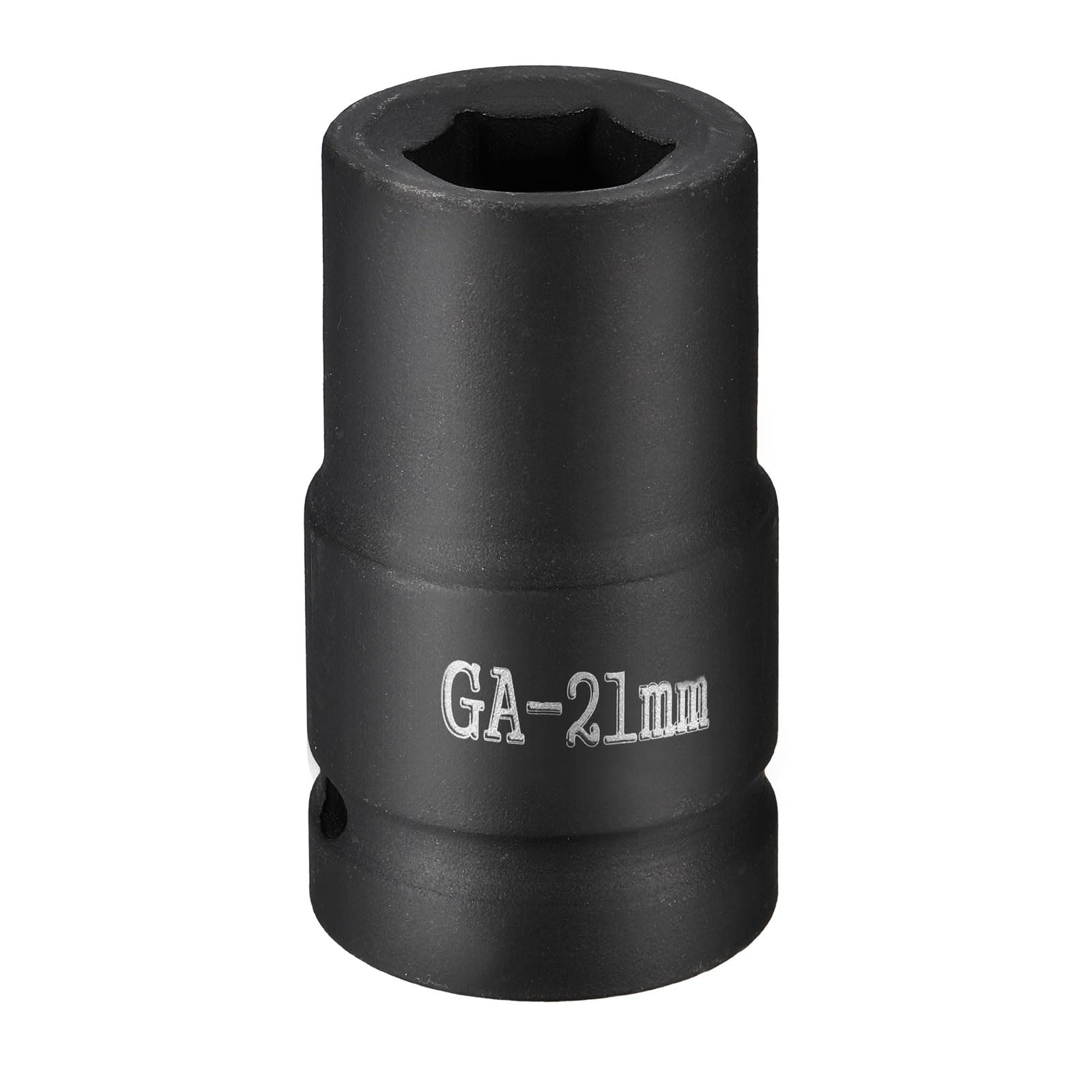 sourcing map 6 Point Impact Socket 1" Drive 21mm Metric Socket CR-V Steel Spindle Axle Hex Sockets for Machine Shaft Nuts Bolts Repair, Black