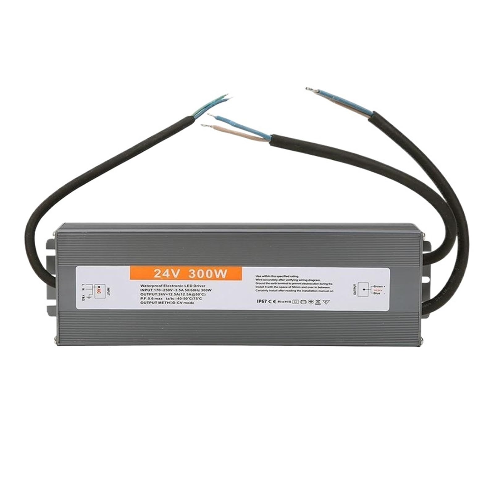 MBMYVRNKJL 170-250V AC to DC 24V 300W 12.5A Lighting Transformer LED Drive Adapter Aluminum Switching Power Supply