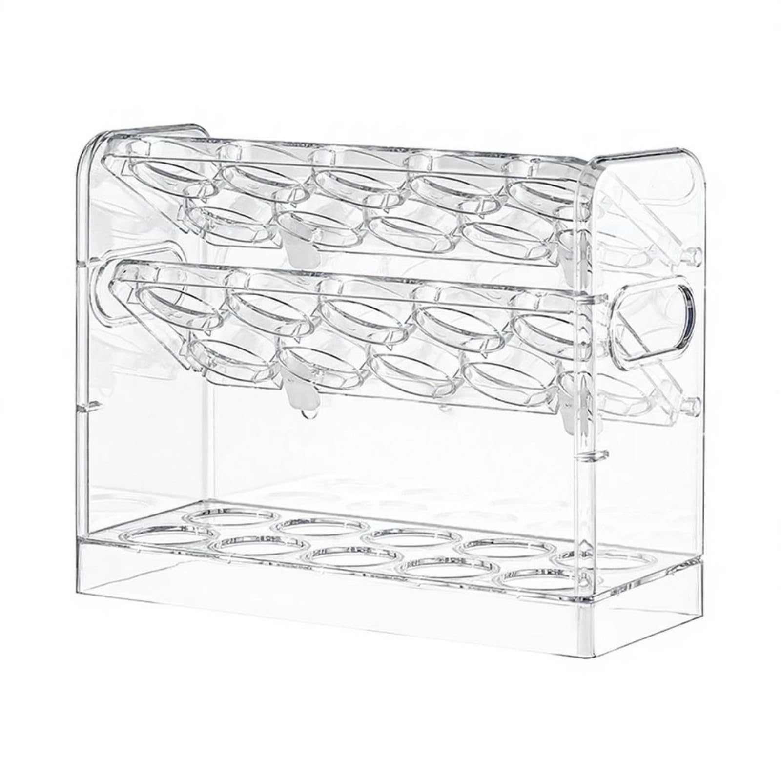 NEWFT Fridge Mounted Eggs Holder with Visible Layers for Easy Counting and Organized Chicken Eggs Placement Refrigerator Planner