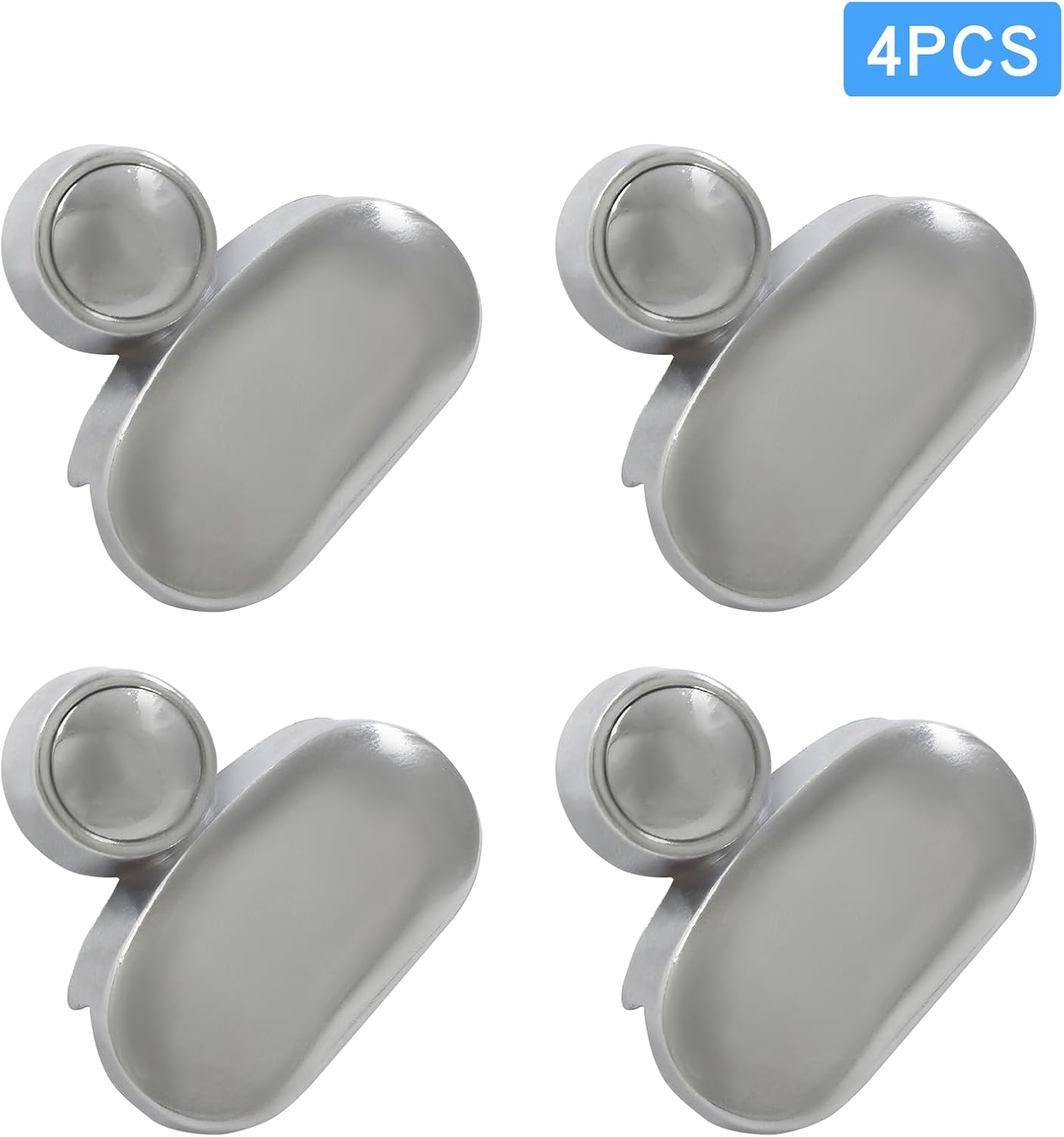 4 Pcs Wall Mirror Hanging Clips, Oval Mirror Holder Hang Mirror On Wall Mounting Kit, Zinc Alloy Mirror Hanger Hardware for Frameless Mirror, Fits for 3-5mm Thick Glass image 2