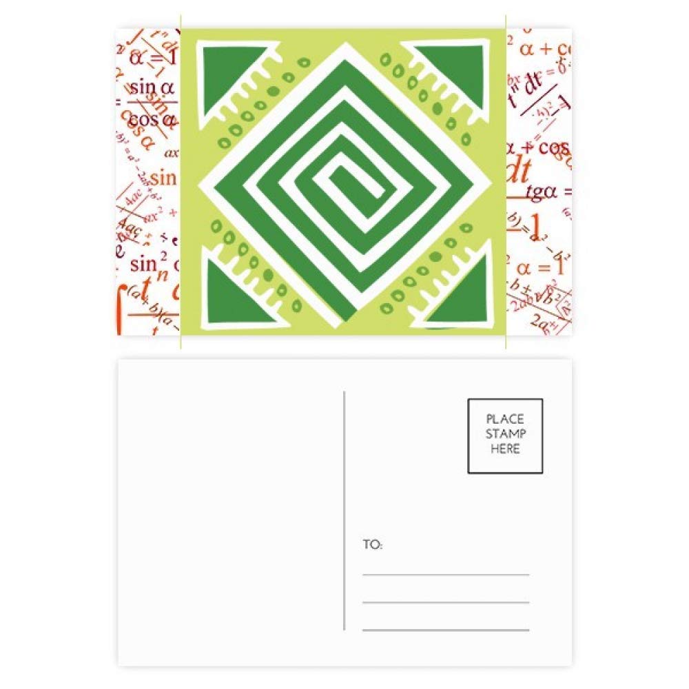 DIYthinker Green Squares Mexico Totems Ancient Civilization Formula Postcard Set Thanks Card Mailing Side 20Pcs 5.7 inch x 3.8 inch MultiColor