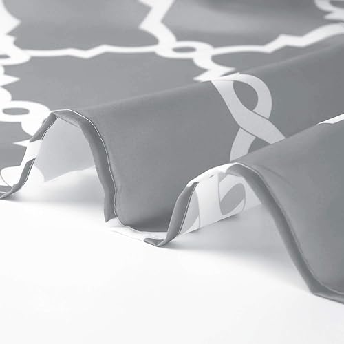 Miniatura 6 de WELTRXE Cortina de ducha de tela marroquí con ganchos, cortinas de baño impermeables de poliéster con patrón geométrico, lavable a máquina, 72 x 72