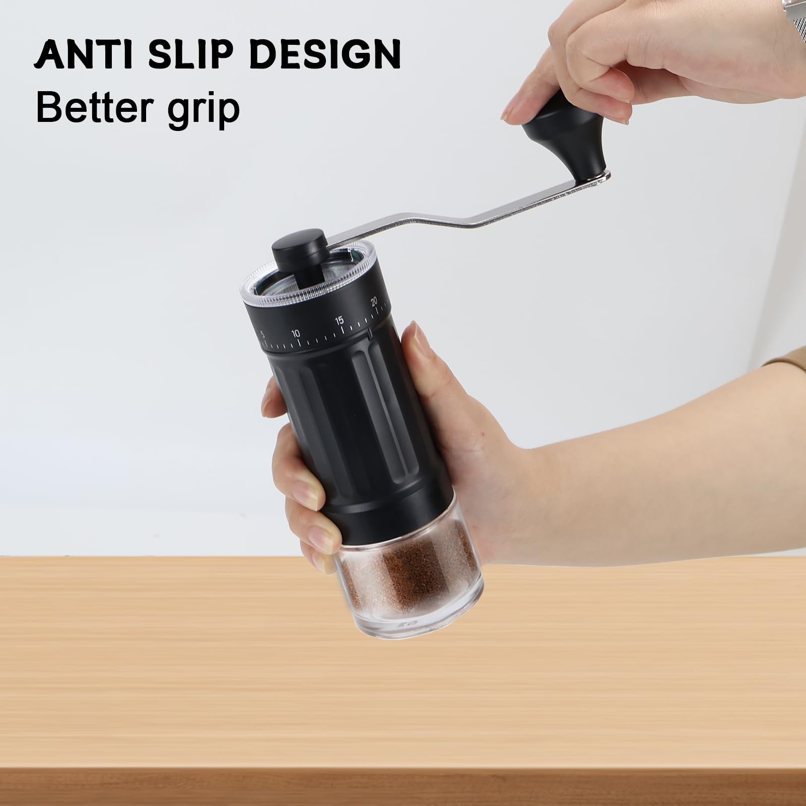 Moulin à Café Manuel Portable Moulin à Grains De Café Conique Grossièreté Réglable Pour Expresso Home Trav 87018618
