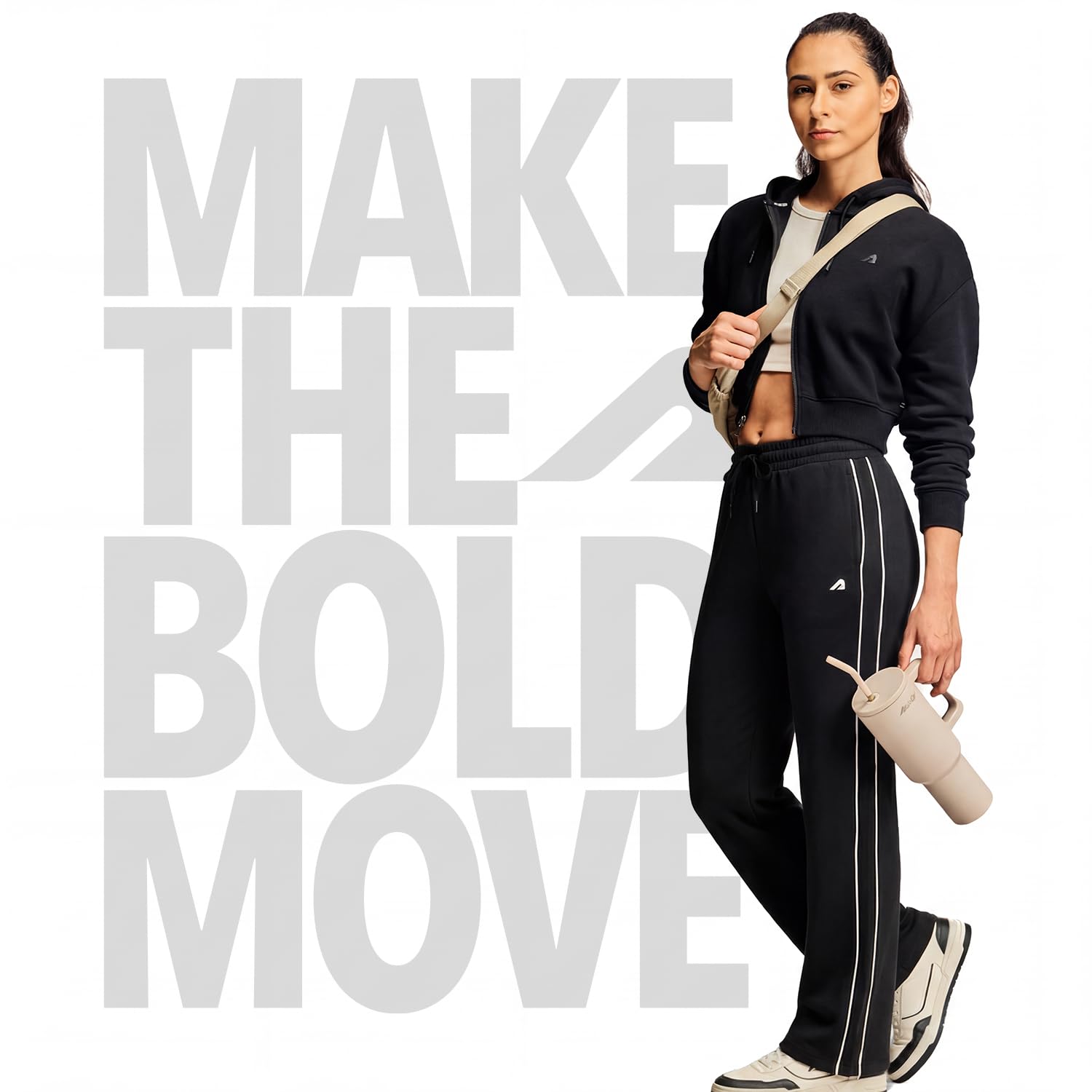 Boldfit Pantaloni da allenamento da donna, pantaloni da donna a gamba larga, pantaloni fitness con tasche, coulisse regolabile in vita, bassi per allenamento e corsa, pantaloni sportivi da donna