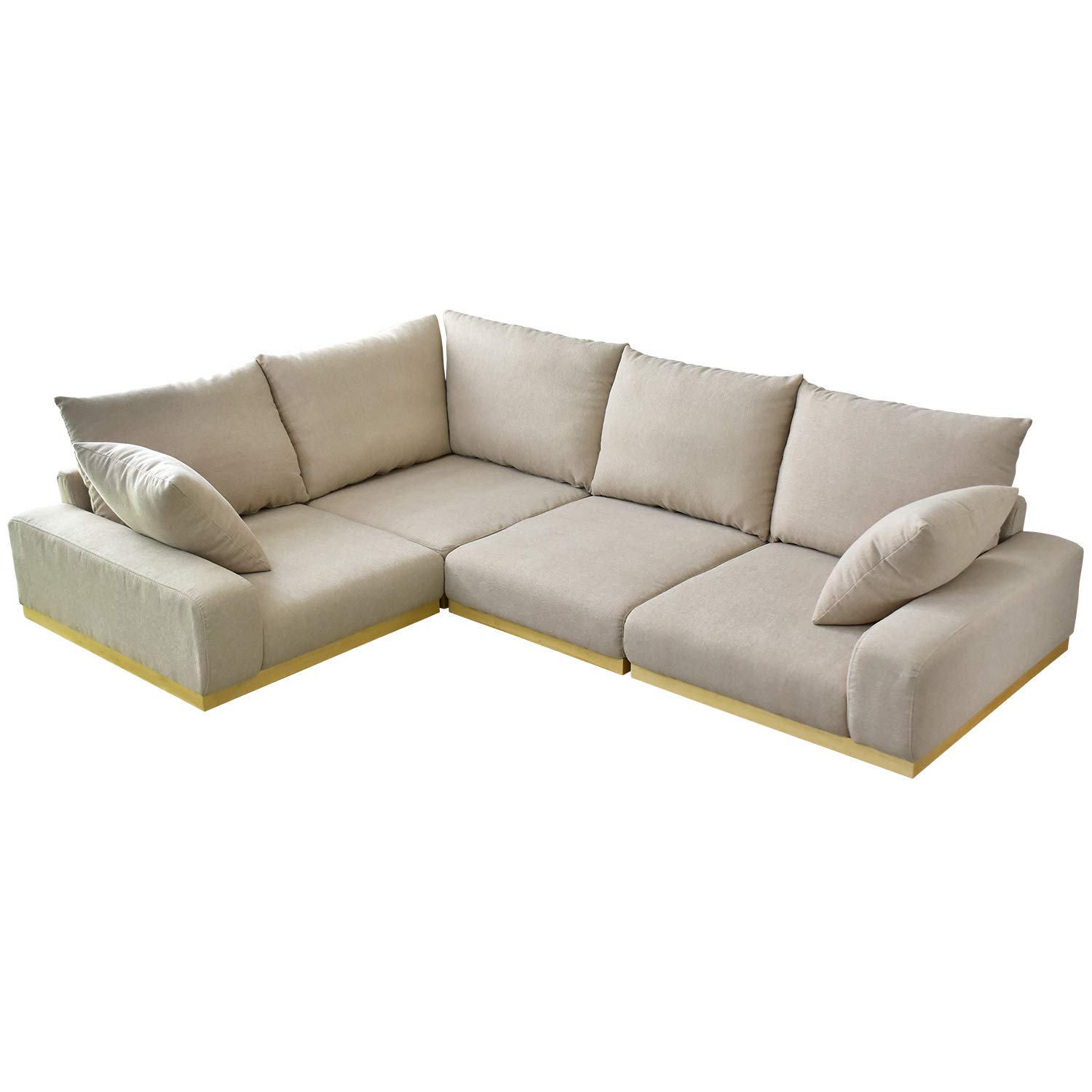 DORIS ドリス ソファー ローソファ コーナーソファ 幅203 同色クッション2個付属 ベージュ ファブリック ユニゾン【14320】