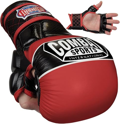 Combat Sports Max Strike - Guantes de entrenamiento de MMA, guantes de boxeo con palma abierta para artes marciales, kickboxing y artes marciales,