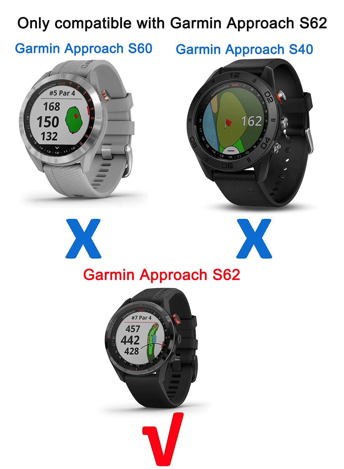 Yoomigle 4 Pack Compatible with Garmin Approach S62 Screen Protector Tempered Glass for Garmin S62 Watch Screen Protector Foils Glass 9H Hardness 0.3MM Slim Anti-Scratch Anti-Fingerprint No Bubble - Image 2