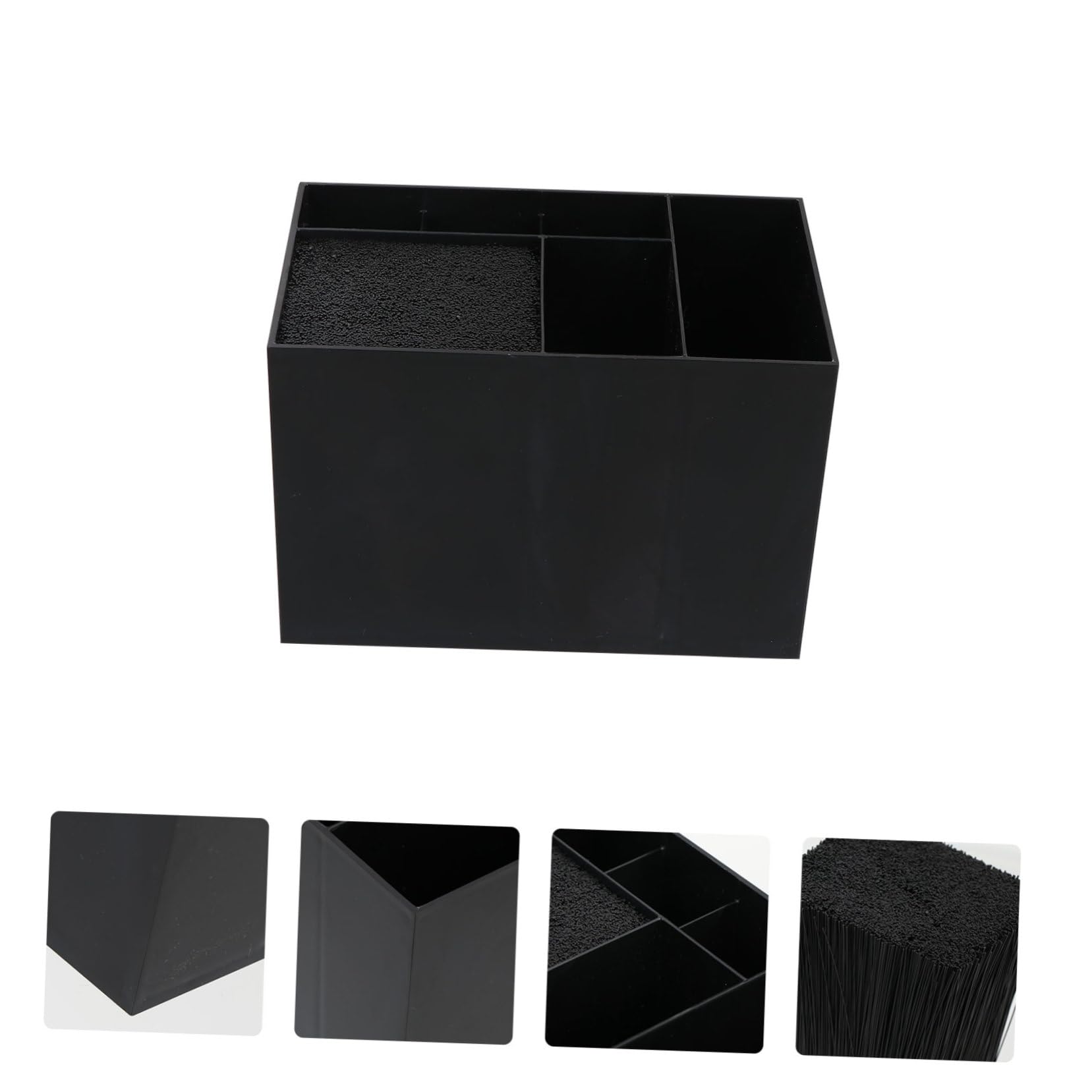 Organizer per Accessori Parrucchiere in Plastico Nero con 6 Scomparti di Varie Dimensioni e Divisori Multipli, Capacità Grande per Barber Shop e Salone di Bellezza