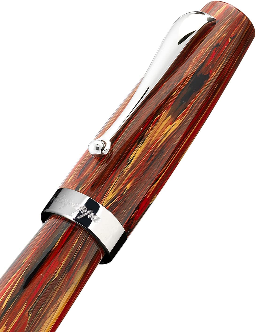 Montegrappa Mia The Modern Classic - Penna Stilografica Flaming Heart, Resina Pregiata, Punta M, 14 Cm, Peso 34g, ISMIA3I6