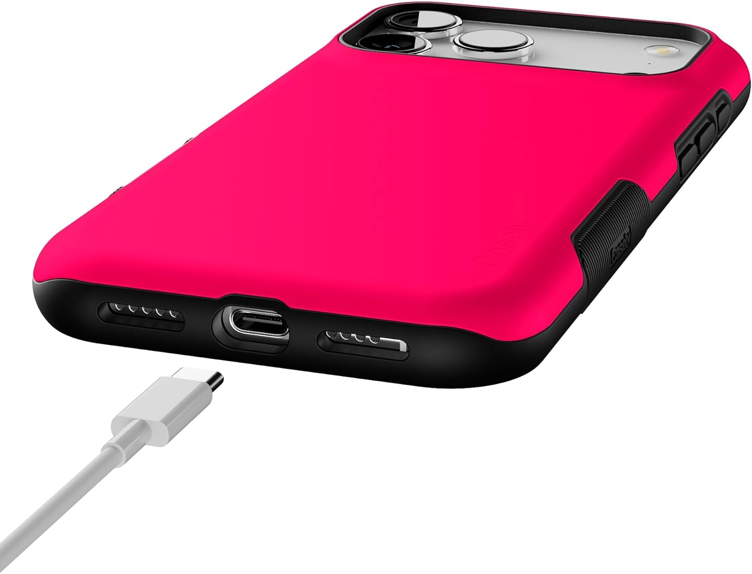 Casely iPhone 17 Pro Max Case | Think Pink | Solid Neon Pink | Bold Protective Design | Compatible with MagSafe