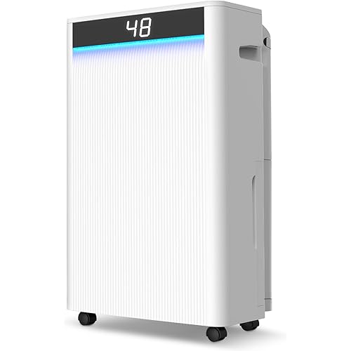 5500 Sq.Ft Dehumidifier, KeepGlad Dehumidifier Max 98 Pint/D, Dehumidifiers for Home with Drain Hose, Smart Compressor with Intelligent Humidistat,Three Modes, for Basement, Bedroom, Bathroom