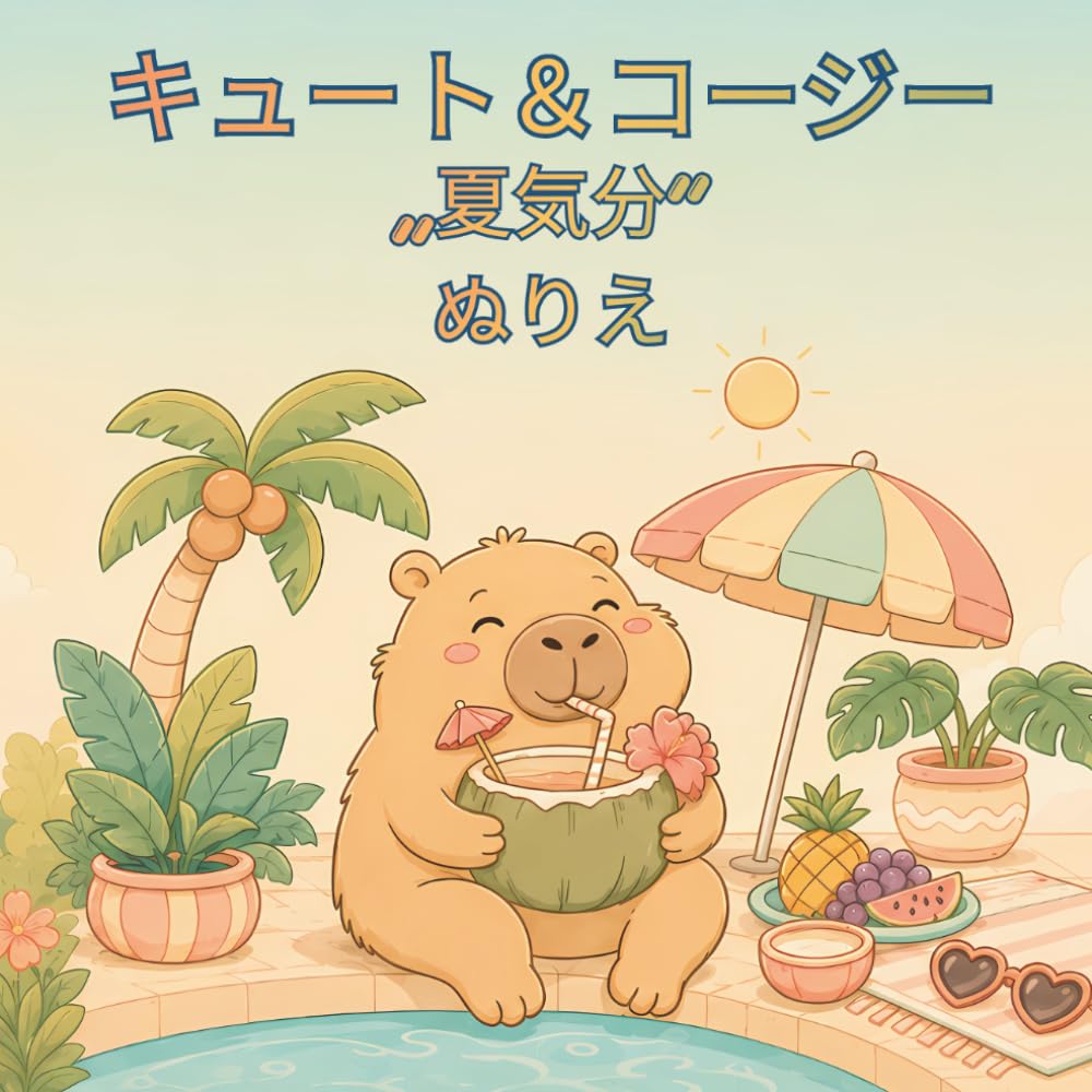 キュート＆コージー塗り絵ブック 夏気分: 太陽、ビーチ、ちいさな夏休みの冒険