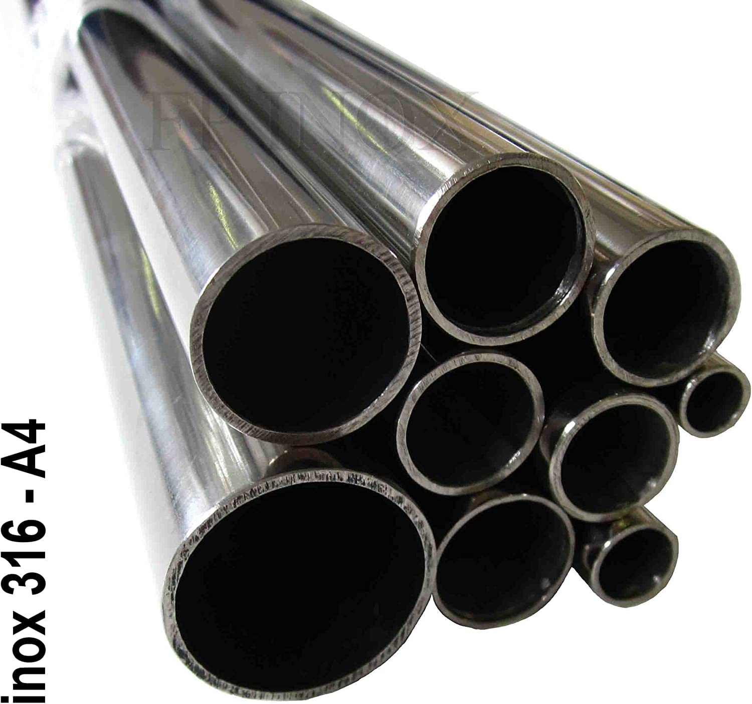 Tubo in acciaio inox 316 - A4 lucidato a specchio, lunghezza 1 metro Ø32 mm, spessore 2 mm (unitario)