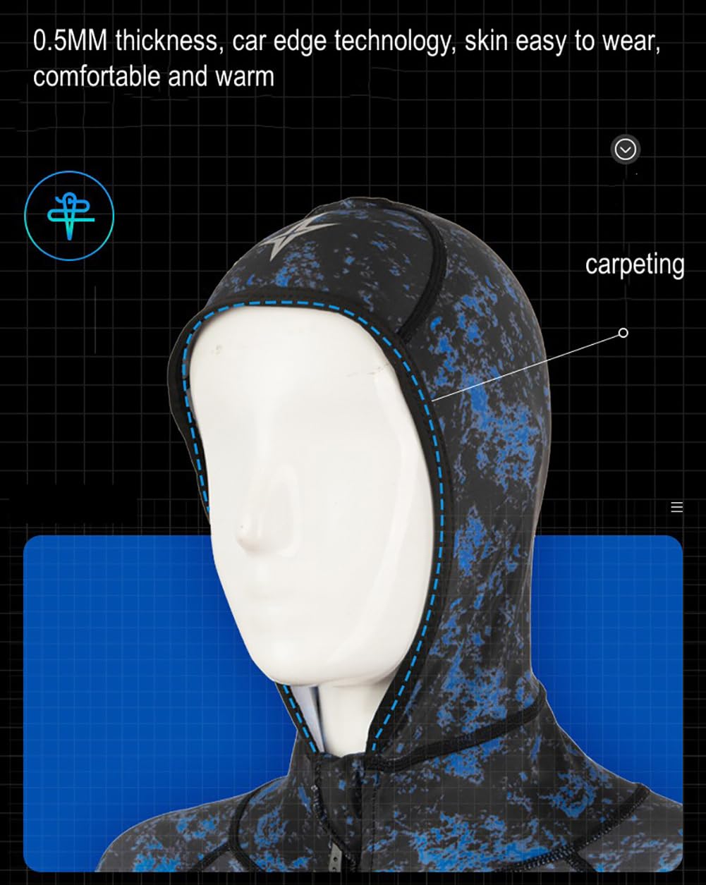 Traje De Neopreno De Cuerpo Completo Para Mujeres De 0,5 Mm, Trajes De Neopreno De Buceo Ultra Elásticos De Una Pieza Con Cremallera Delantera Con Capucha Para Snorkeling Surf Piragüismo Buceo,Men,M