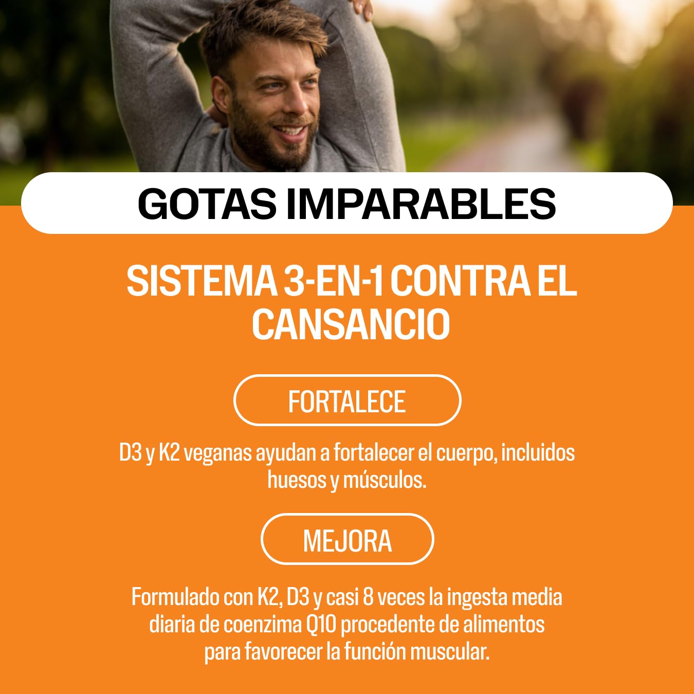 Vimergy Brain Body Recharge* – con vitamina D3, K2 y CoQ10 – Refuerza músculos y huesos – Protege contra los radicales libres – Vegano y sin gluten – 55 mL
