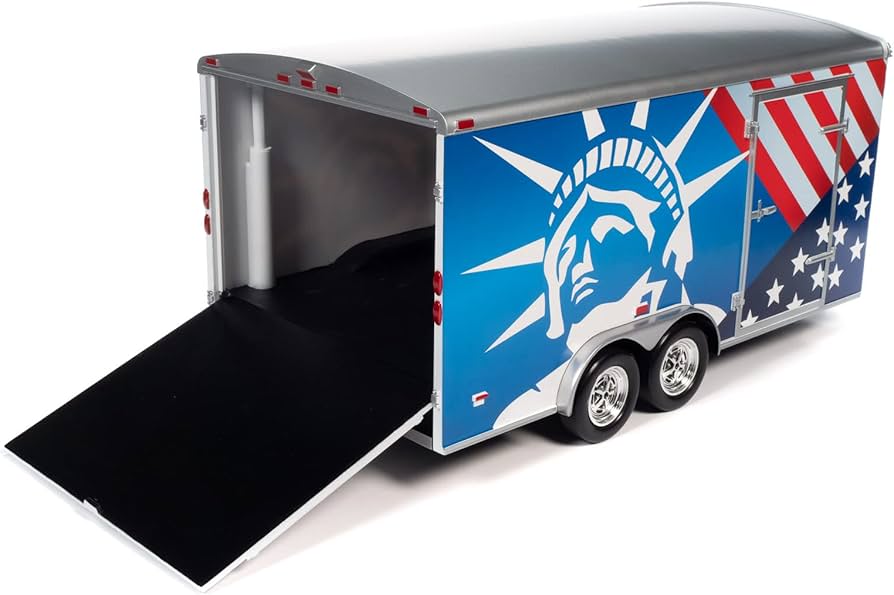 Amazon.com: American Muscle Enclosed Trailer 1:18 Diecast Model