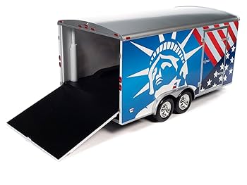 USA Toy 1/18 AUTO WORLD エンクローゼットトレーラー Amazon.com: American Muscle Enclosed Trailer 1:18 Diecast