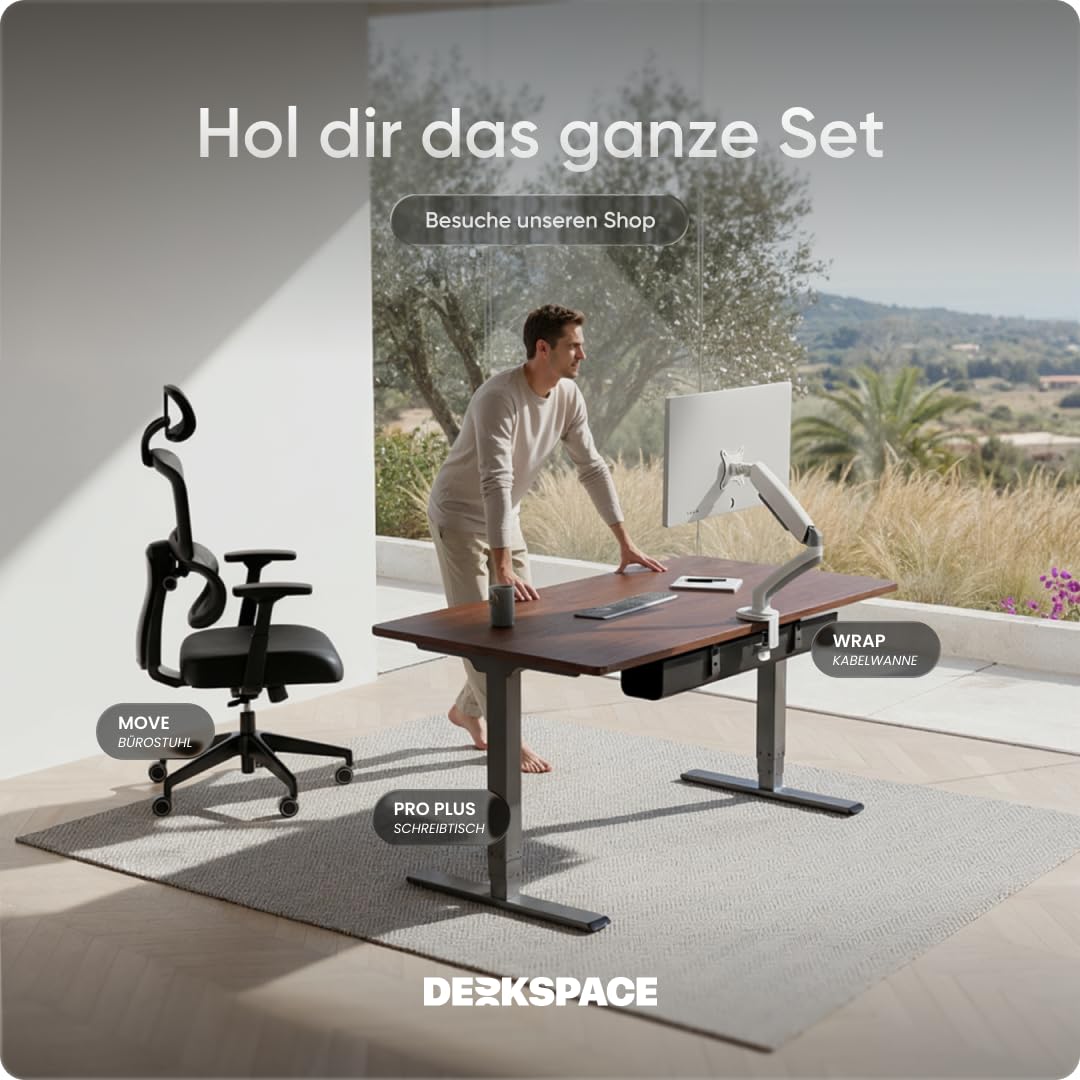 PRO Plus Elektrisch höhenverstellbarer Schreibtisch - Ergonomischer Stehpult mit Memoryfunktion Kollisionschutz (Graues Gestell, Mahagoni Tischplatte, 200 x 80 cm)