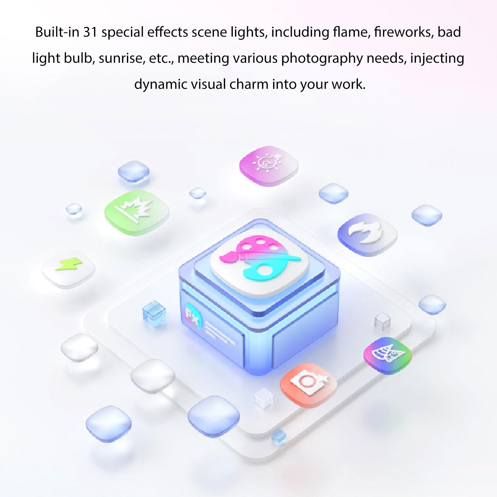 Sxhlseller Wideo LED o Mocy 150 W z kontrolą Aplikacji, Przenośne Oświetlenie Ciągłe, 6680 Luksów 2000–10 000 K, Przenośne Oświetlenie do Fotografii, Studyjne Wideo, Wbudowane 31 Efektów (wtyczka UE)