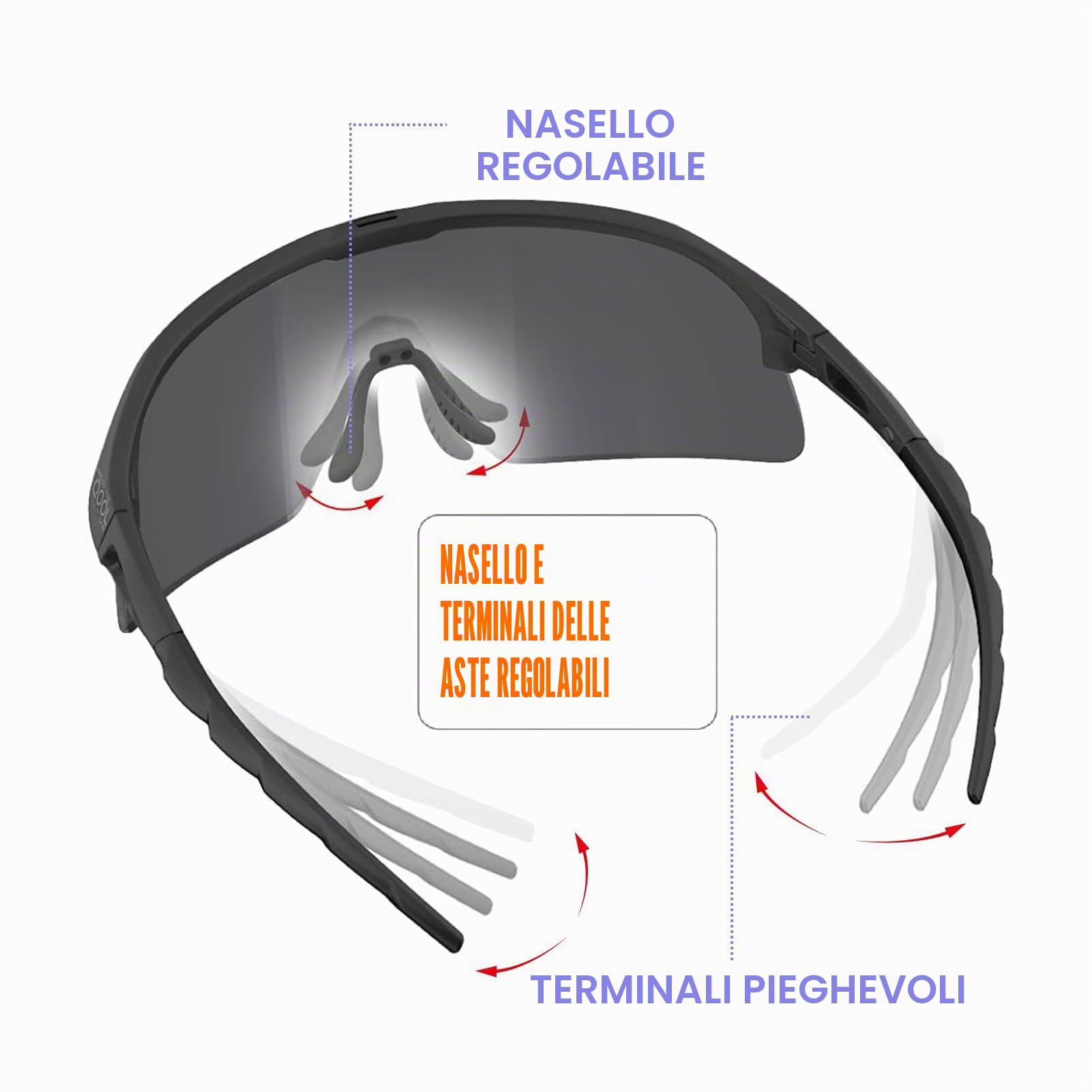 LIVING OUT YOUR QOOL TIME Polarizzato Wrap Around scudo sci Occhiali da sole Uomini Donne Triathlon beach Volley Running Oakley Sutro Lite Baseball 118, 1188b Nero / Nero Rosso, Medium