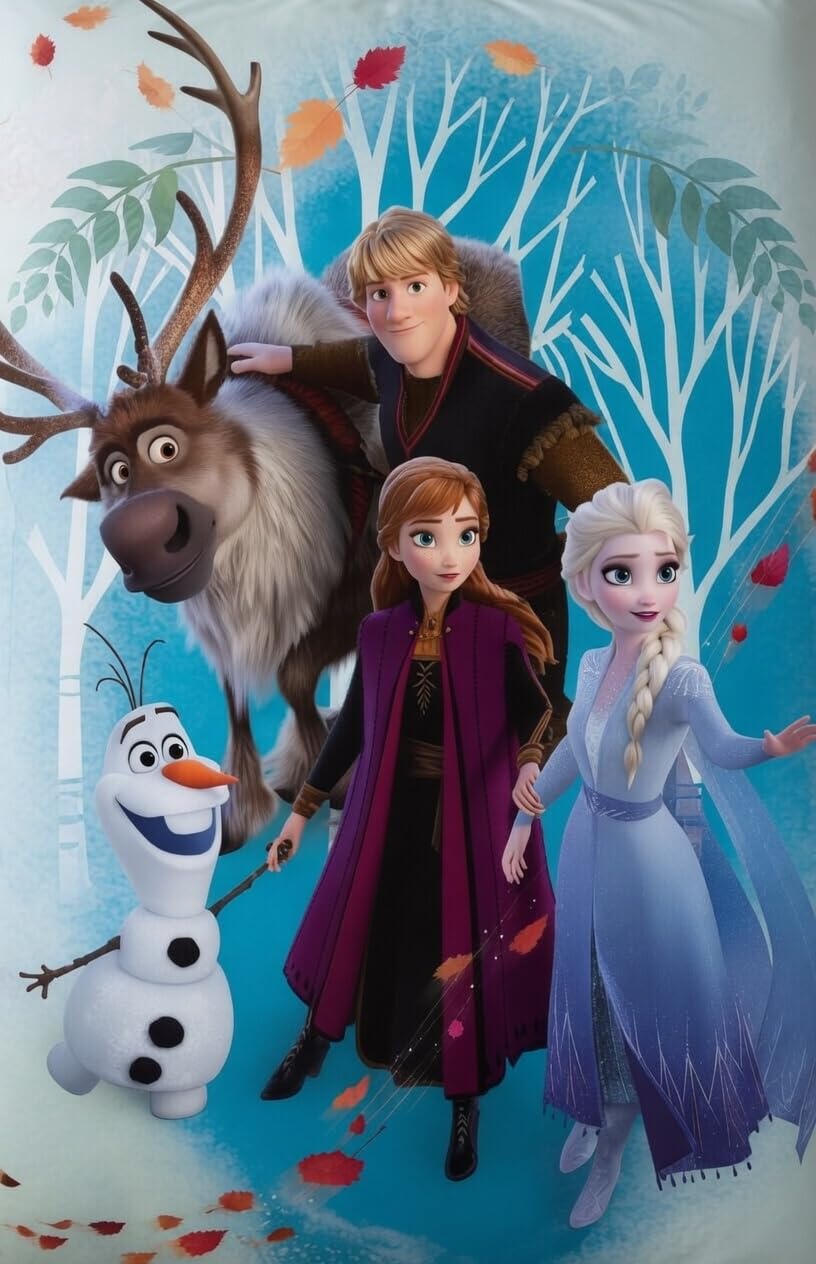 Frozen II - Parure Da Letto per Bambino, 100% Cotone, Elsa & Anna, Copripiumino 100x135 cm + Federa